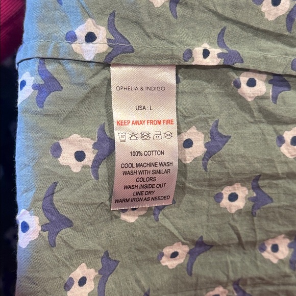 Ophelia & Indigo Floral Fifi‎ Dress Size Large Blue Green Floral - Picture 7 of 8